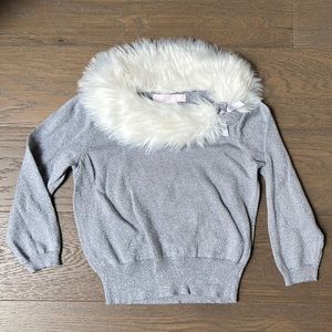 Janie and Jack Faux Fur and Metallic Sweater